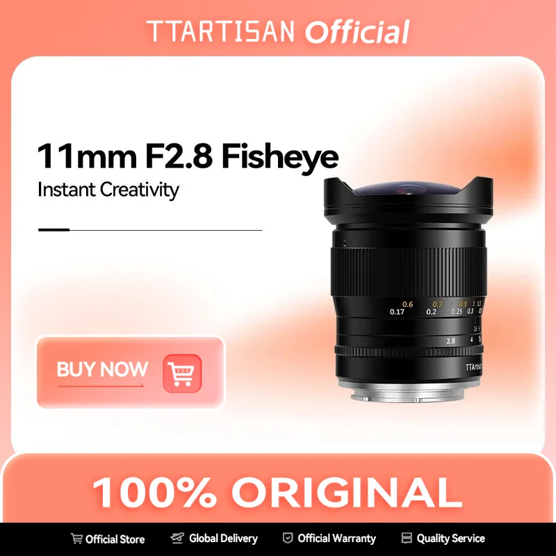 TTArtisan 11mm F2.8 Full Frame Fisheye Wide Angle Lens for Sony E Mount Canon Fujifilm Nikon Leica Sigma Lumix Mirrorless Camera
TTArtisan 11mm F2.8 Full Frame Fisheye Wide Angle Lens for Sony E Mount Canon Fujifilm Nikon Leica Sigma Lumix Mirrorless Camera