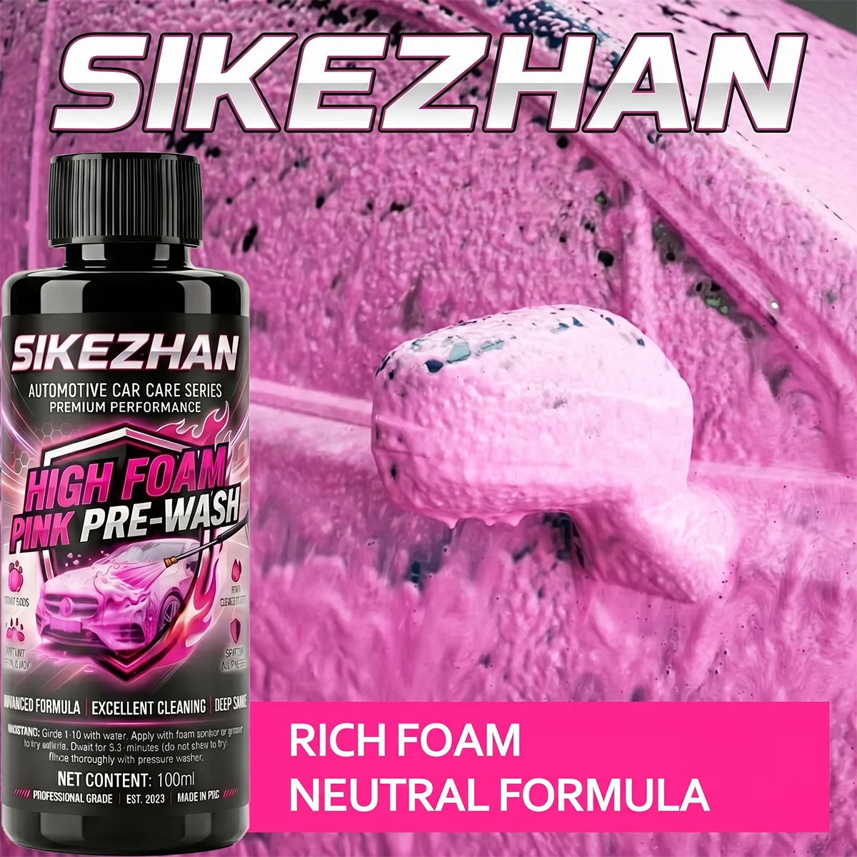 Extreme Foaming Car Wash Soap & Wax, Concentrated Pink Body Wash for Professional Car Detailing & Foam Cannon
Extreme Foaming Car Wash Soap & Wax, Concentrated Pink Body Wash for Professional Car Detailing & Foam Cannon