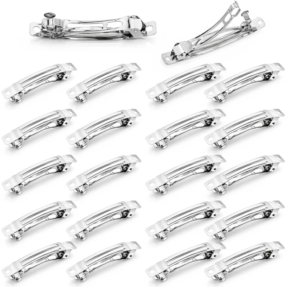 French Barrette Hair Clips 2.4 and 3 Inch Silver Metal Automatic Spring Snap Clasps 20 Piece DIY Craft Hair Accessories Barrettes
French Barrette Hair Clips 2.4 and 3 Inch Silver Metal Automatic Spring Snap Clasps 20 Piece DIY Craft Hair Accessories Barrettes