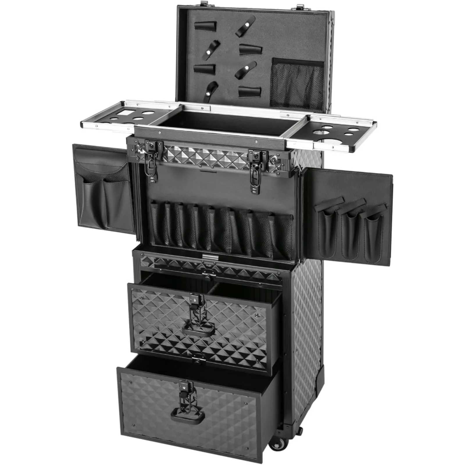 NEW 2-Drawer Rolling Lockable Makeup Case, Wheeled Beauty Case, Large 33.07 lbs with Combination Lock
NEW 2-Drawer Rolling Lockable Makeup Case, Wheeled Beauty Case, Large 33.07 lbs with Combination Lock