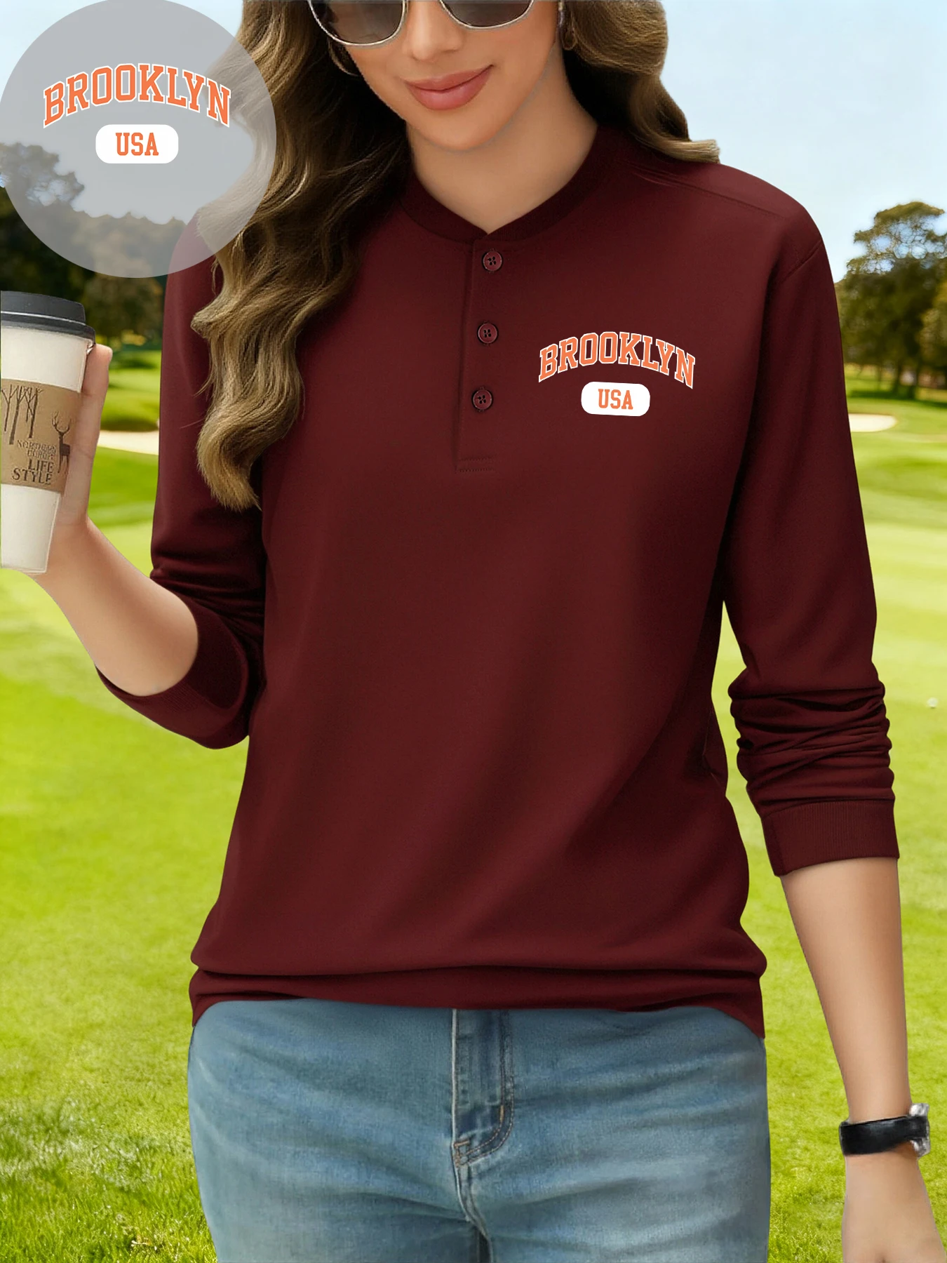 Brooklyn Usa Art Word Print Henley Shirt Women Business Casual Clothing Cotton Sports T-Shirt Henry Neck Autumn Long Sleeves
Brooklyn Usa Art Word Print Henley Shirt Women Business Casual Clothing Cotton Sports T-Shirt Henry Neck Autumn Long Sleeves