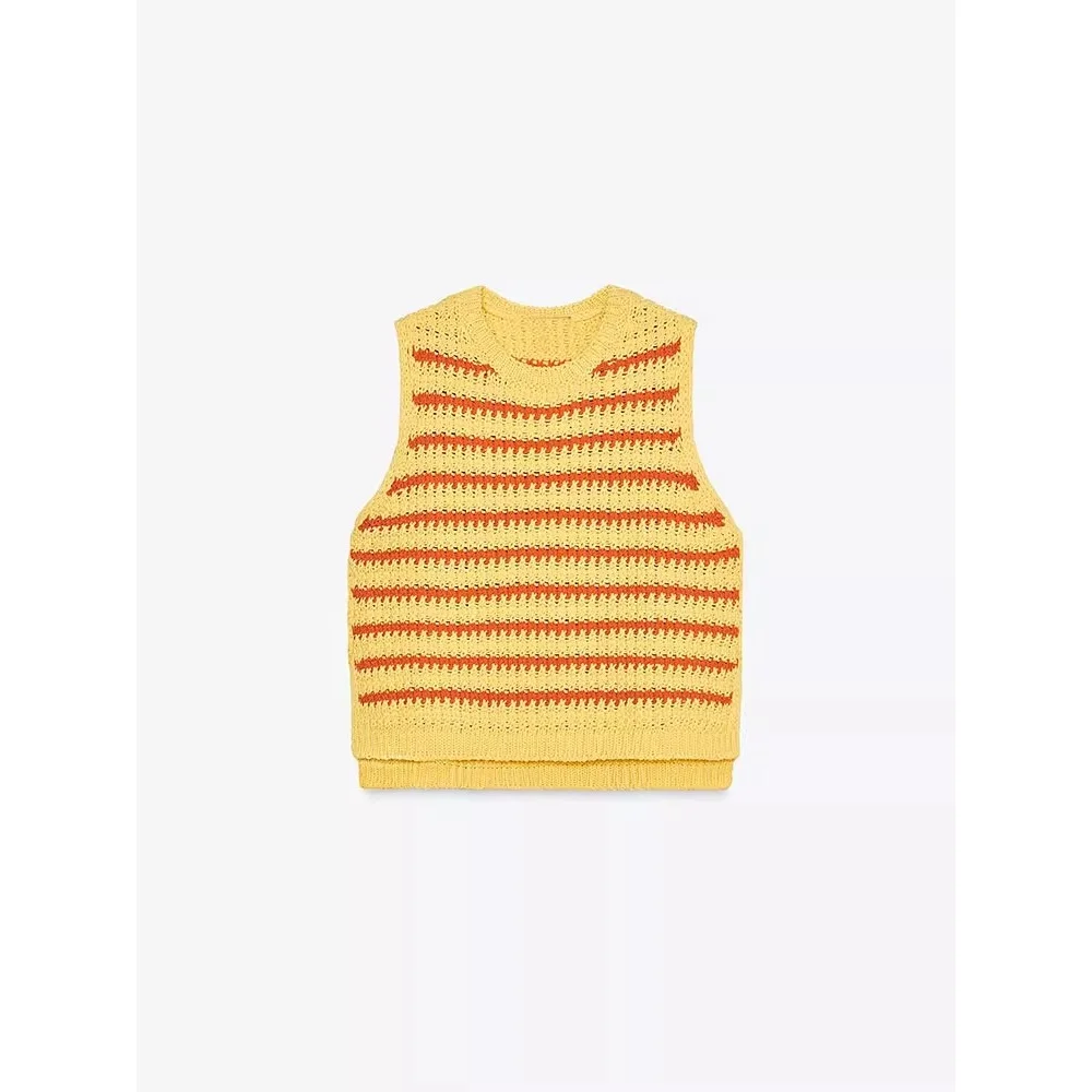Fashionable Striped Knitted Women's Top New Arrival Summer Season Cleanfit Style Regular Sleeve Length Polyester Fiber
Fashionable Striped Knitted Women's Top New Arrival Summer Season Cleanfit Style Regular Sleeve Length Polyester Fiber
