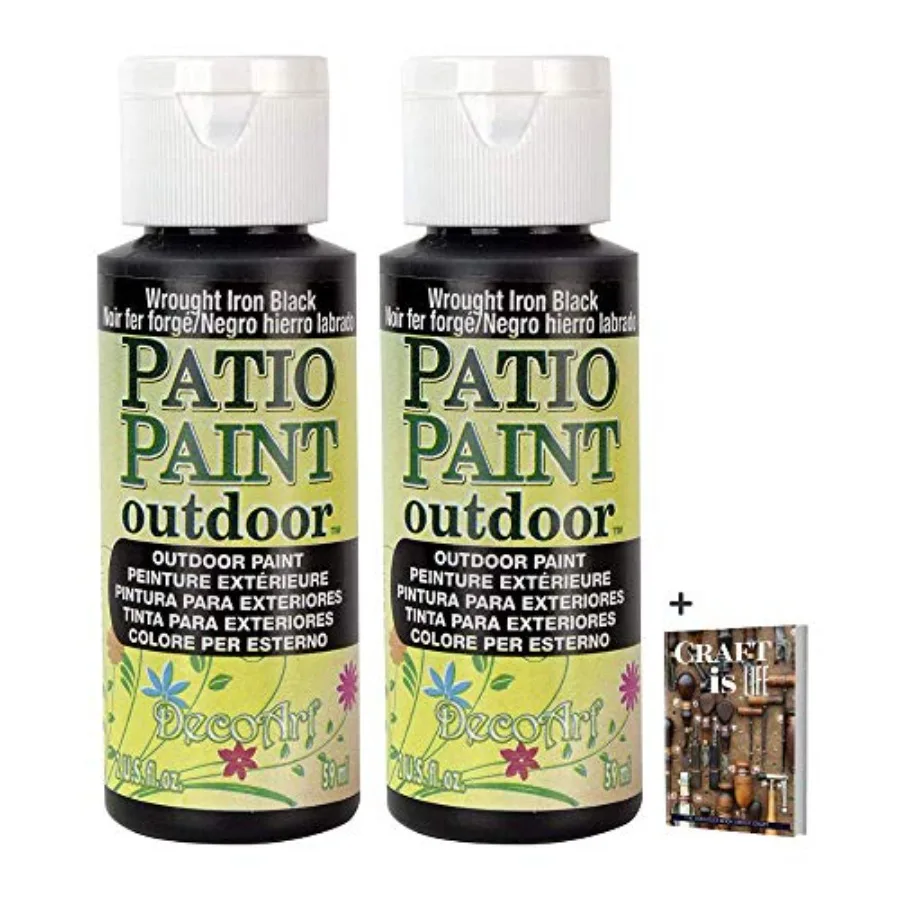 Patio Paints: Weatherproof Wrought Iron Acrylic Paint, 2-Pack, 2oz, Scruff and Scratch Resistant for Concrete, Terracotta and W
Patio Paints: Weatherproof Wrought Iron Acrylic Paint, 2-Pack, 2oz, Scruff and Scratch Resistant for Concrete, Terracotta and W
