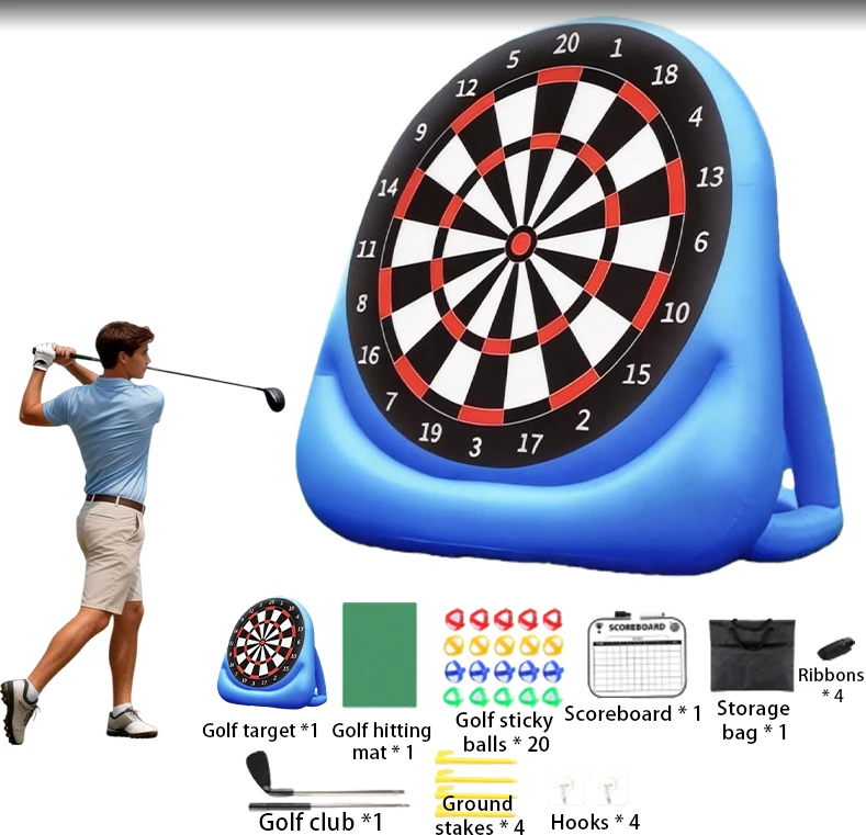 Надувная игра в дартс с гольф-тематикой для двора/сада, очень увлекательная, с возможностью создания новых игровых вариантов, и водонепроницаемым ковриком для дартса.
Надувная игра в дартс с гольф-тематикой для двора/сада, очень увлекательная, с возможностью создания новых игровых вариантов, и водонепроницаемым ковриком для дартса.