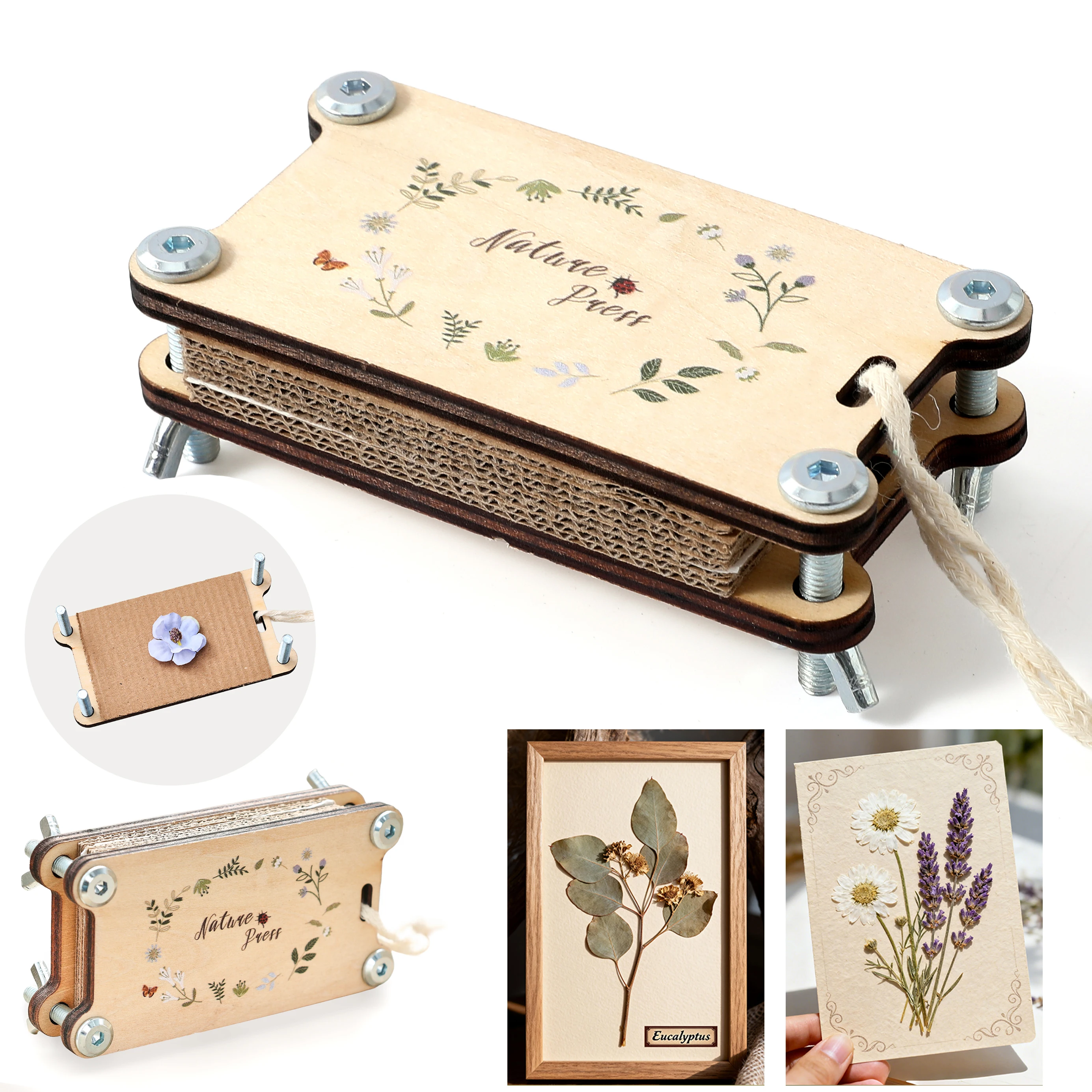 Wooden Flower Press Kit for Dried Pressed Flowers Craft Natural Material Preservation DIY Art Specimen Making Tool Smooth Edges
Wooden Flower Press Kit for Dried Pressed Flowers Craft Natural Material Preservation DIY Art Specimen Making Tool Smooth Edges