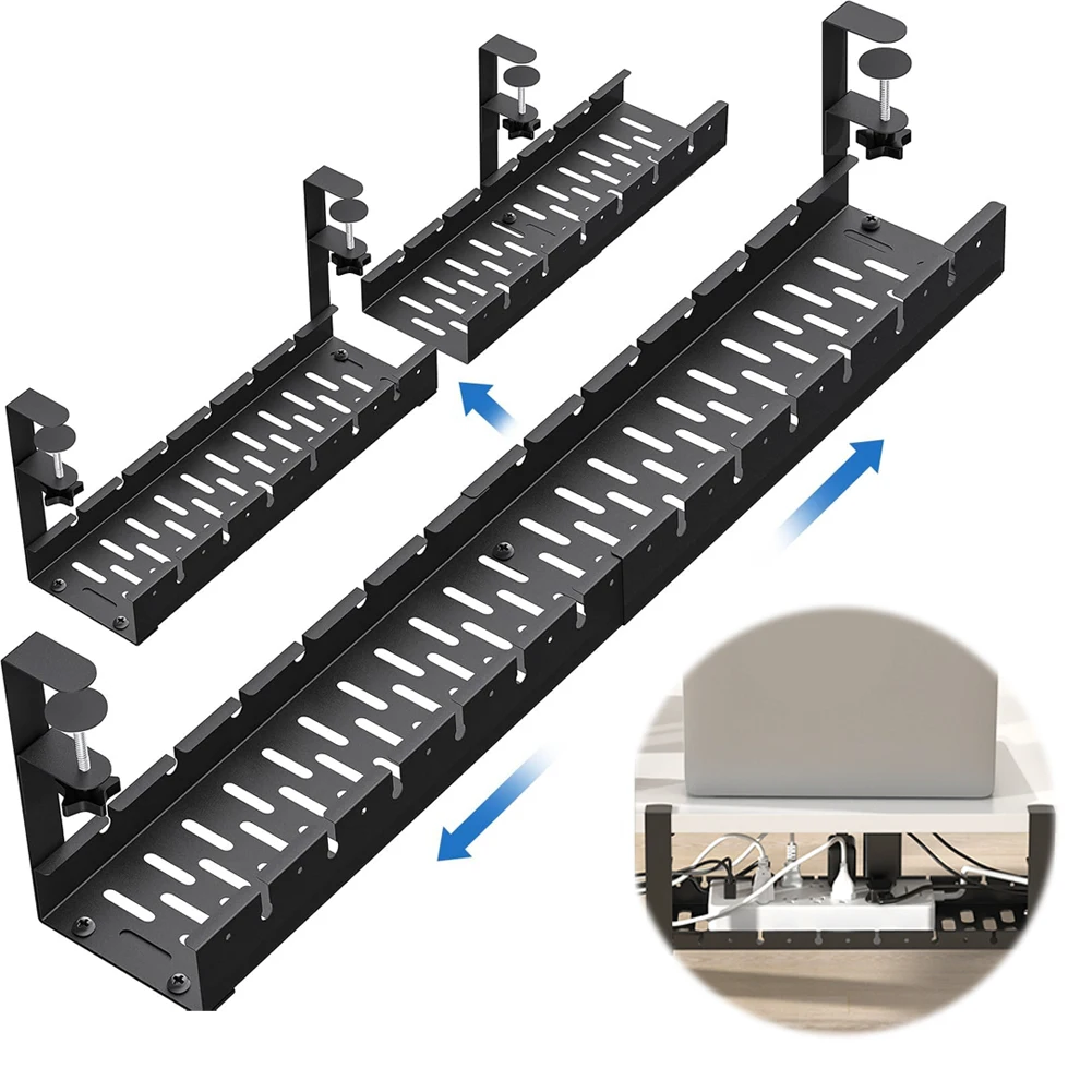 Cable Cord Organizer Clamp Mounted Cable Storage Rack Retractable Metal Cable Tray Basket Heavy Duty for Cords Wires Power Strip
Cable Cord Organizer Clamp Mounted Cable Storage Rack Retractable Metal Cable Tray Basket Heavy Duty for Cords Wires Power Strip