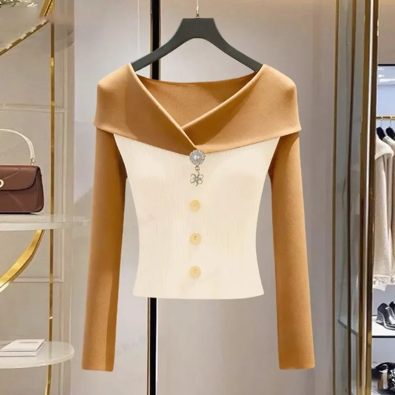 Корейский темпераментный топ с закрытой талией, высококачественный топ с длинными рукавами осенью и зимой, шикарная, красивая, легкая, роскошная женская одежда
Корейский темпераментный топ с закрытой талией, высококачественный топ с длинными рукавами осенью и зимой, шикарная, красивая, легкая, роскошная женская одежда