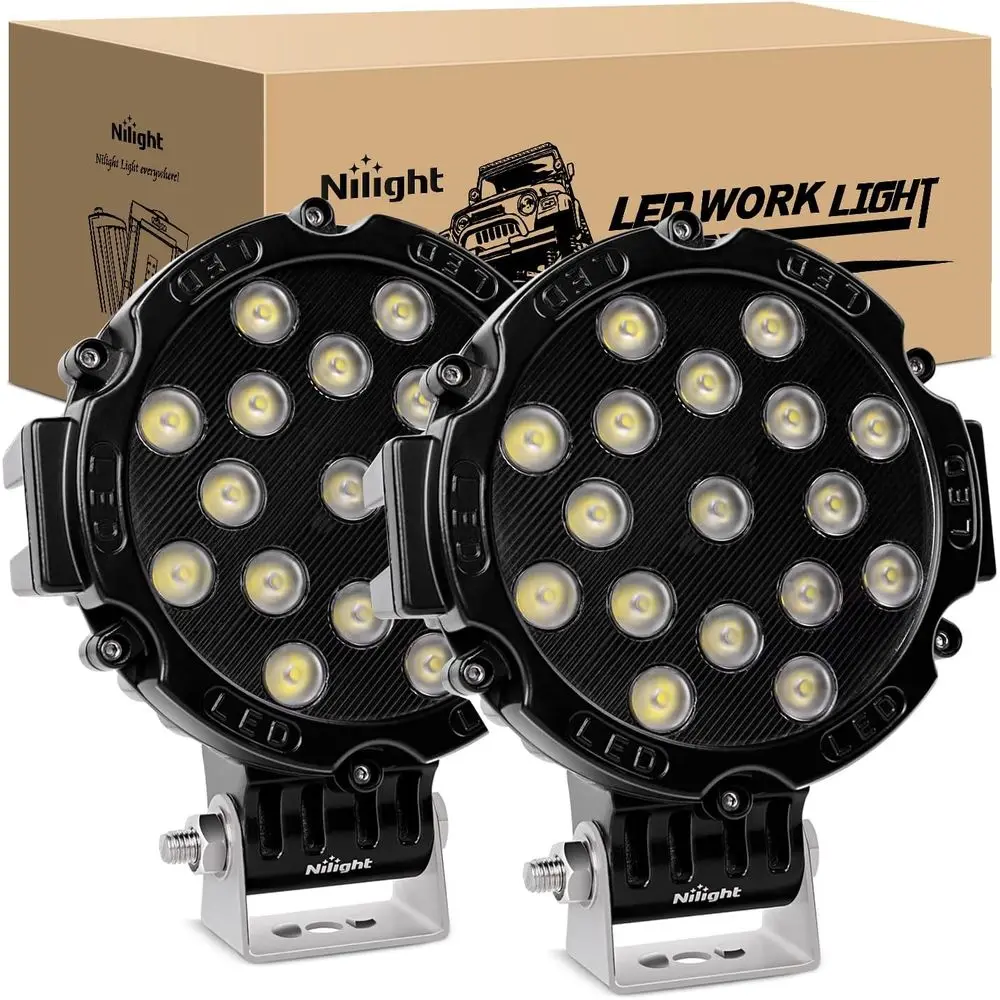 7 51W 5100LM Black Round Flood Light Pods for Off-Road, Jeep, SUV, Truck, Hunting
7 51W 5100LM Black Round Flood Light Pods for Off-Road, Jeep, SUV, Truck, Hunting