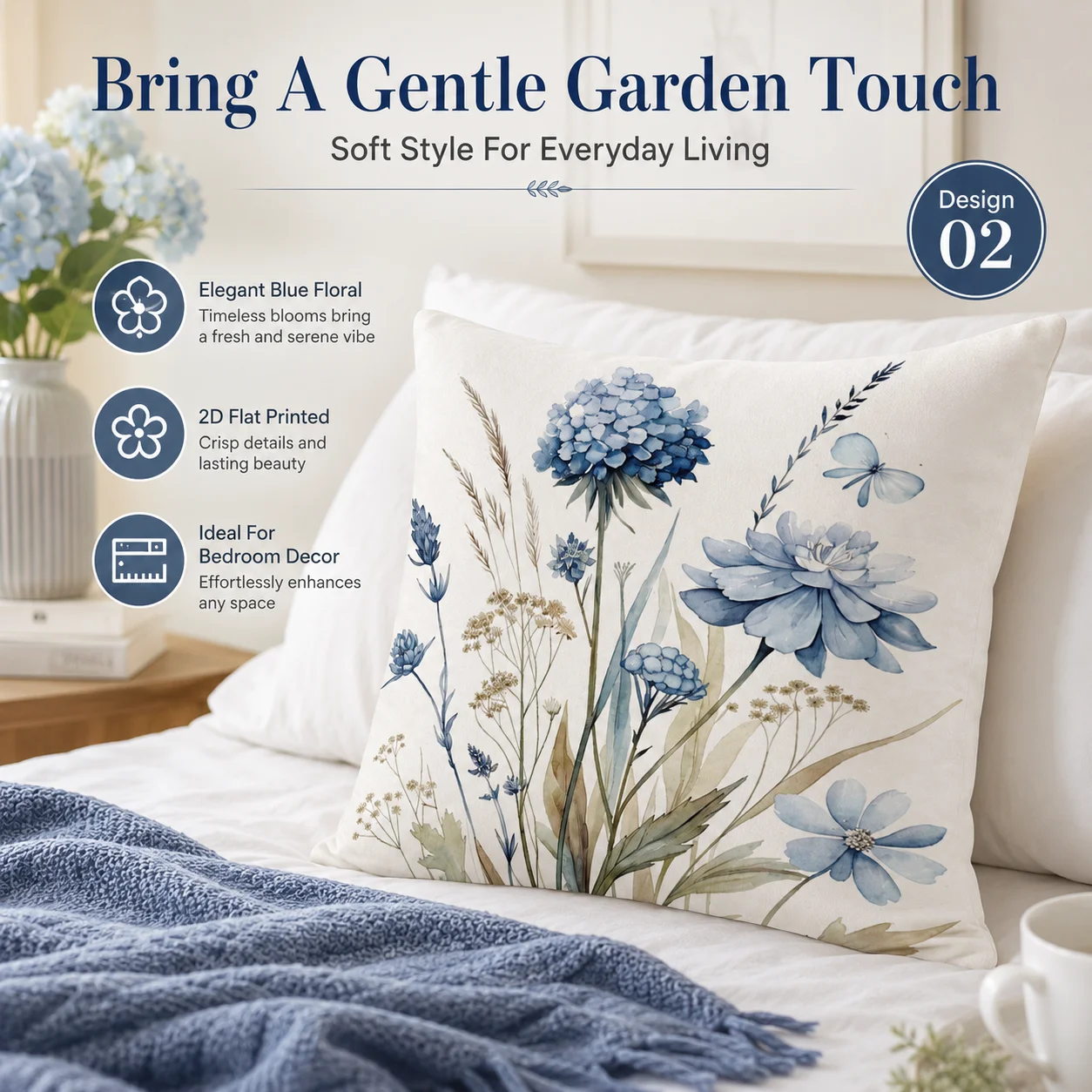 Elegant Blue Floral Botanical Pillowcase 2D Flat Printed Peach Skin Throw Cushion Cover Cozy Sofa Living Room Home Decor
Elegant Blue Floral Botanical Pillowcase 2D Flat Printed Peach Skin Throw Cushion Cover Cozy Sofa Living Room Home Decor