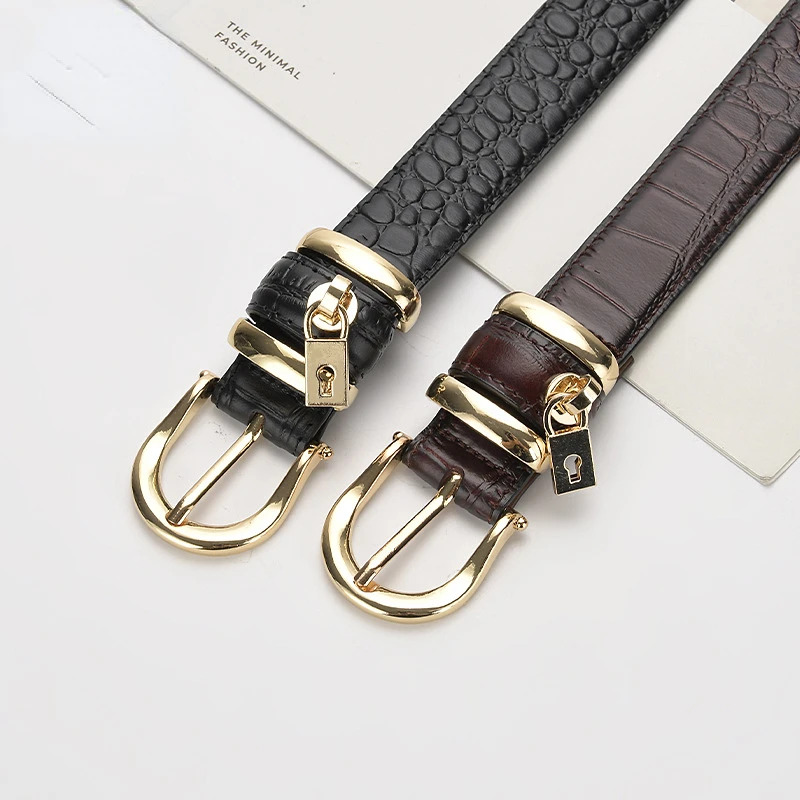 Luxury Genuine Leather Women's Crocodile Pattern Cowhide Needle Buckle Belt Simple Casual Fashionable Andpersonalized Decoration
Luxury Genuine Leather Women's Crocodile Pattern Cowhide Needle Buckle Belt Simple Casual Fashionable Andpersonalized Decoration