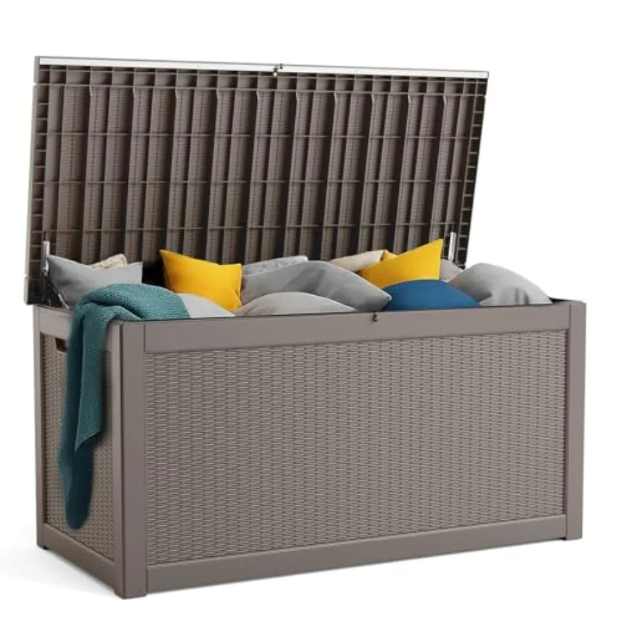 Resin Deck Box for Outdoor Patio Storage, Waterproof Garden Tools and Furniture Storage Box, Gray, Lockable and Weather-Resista
Resin Deck Box for Outdoor Patio Storage, Waterproof Garden Tools and Furniture Storage Box, Gray, Lockable and Weather-Resista