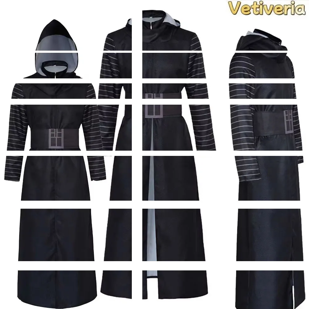 Women Kylo Ren Cosplay Costume Movie Space Battle Black Robe Belt Set Fantasia Halloween Carnival Party Dress Up Clothing Suit
Women Kylo Ren Cosplay Costume Movie Space Battle Black Robe Belt Set Fantasia Halloween Carnival Party Dress Up Clothing Suit