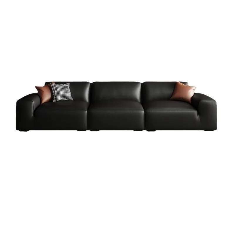 Leather sofa living room Italian straight row sofa modern simple French big black cow black tofu block leather sofa
Leather sofa living room Italian straight row sofa modern simple French big black cow black tofu block leather sofa