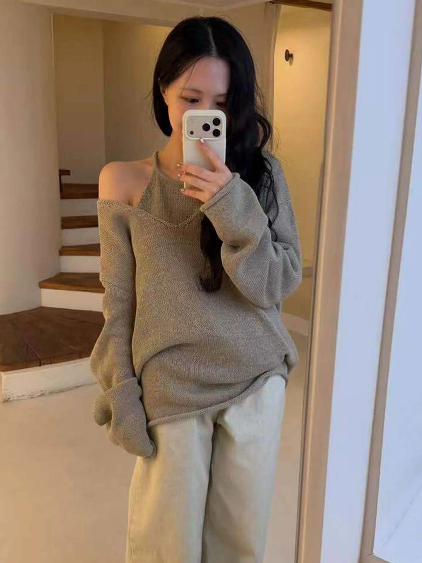 Moia Women's Knitted Cotton Long Sleeve V-Neck Vest Top Neck Hanging Two-Piece Set Comfortable Loose Fit Breathable Casual Wear
Moia Women's Knitted Cotton Long Sleeve V-Neck Vest Top Neck Hanging Two-Piece Set Comfortable Loose Fit Breathable Casual Wear