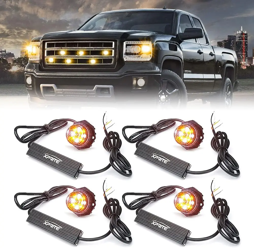 White Amber LED Strobe Light Kit with 14 Flash Patterns for Trucks and Tow Vehicles - 4PCS
White Amber LED Strobe Light Kit with 14 Flash Patterns for Trucks and Tow Vehicles - 4PCS