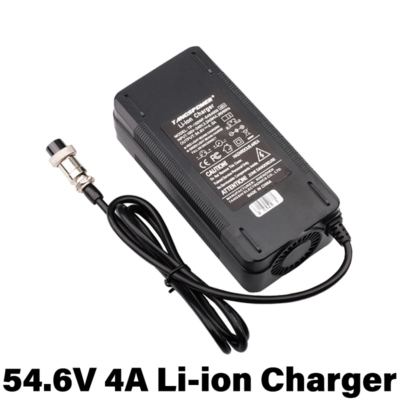 54.6V 4A Li-ion Battery Charger 13Series For 48V Electric Scooter Bicycle Lithium Battery Charger GX16 High Quality Connector
54.6V 4A Li-ion Battery Charger 13Series For 48V Electric Scooter Bicycle Lithium Battery Charger GX16 High Quality Connector
