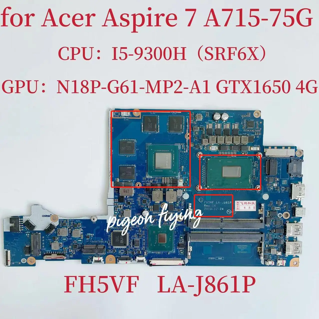 Материнская плата FH5VF LA-J861P для Acer Aspire 7 A715-75G, материнская плата для ноутбука, процессор: I5-9300H SRF6X, графический процессор: N18P-G61-MP2-A1 GTX1650, 4G, тест в порядке
Материнская плата FH5VF LA-J861P для Acer Aspire 7 A715-75G, материнская плата для ноутбука, процессор: I5-9300H SRF6X, графический процессор: N18P-G61-MP2-A1 GTX1650, 4G, тест в порядке
