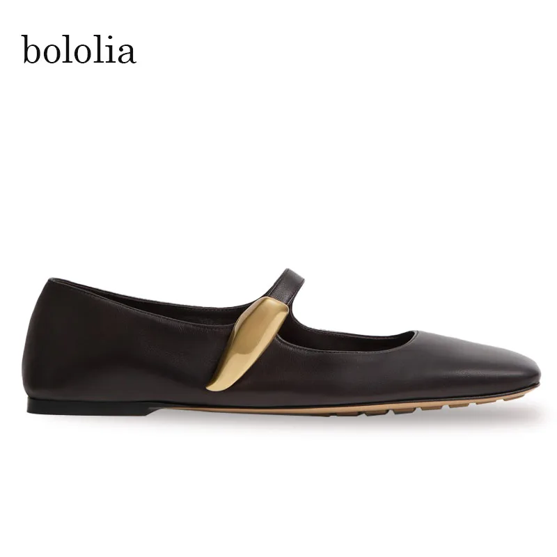 High Quality Women's Soft-soled Mary Jane Shoes Square Toe Genuine Leather Metallic Decor Leather sole Flat Shoes
High Quality Women's Soft-soled Mary Jane Shoes Square Toe Genuine Leather Metallic Decor Leather sole Flat Shoes