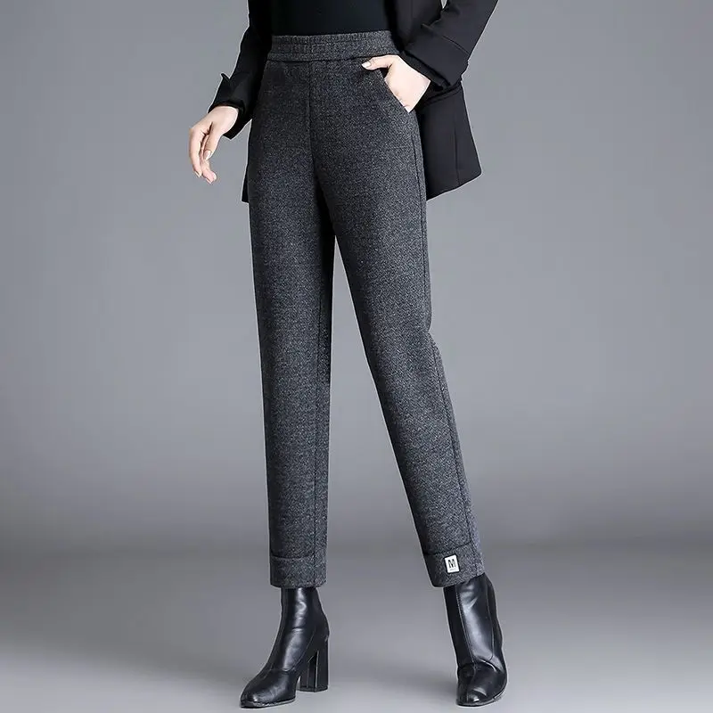 High Waist Slim Women Woolen Trousers 2023 Autumn Winter Fashion Harlan Pants Office Lady Loose Elastic Waist Ankle-Length Pants
High Waist Slim Women Woolen Trousers 2023 Autumn Winter Fashion Harlan Pants Office Lady Loose Elastic Waist Ankle-Length Pants