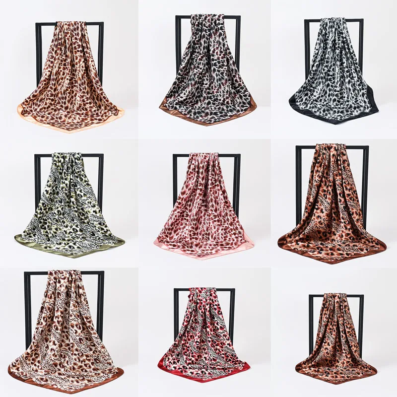 Luxury 90cm Brand Leopard Pattern print flower Women Silk Scarf Bandanna Hijab Lady Wrap Headband muffler Christmas Wedding Gift
Luxury 90cm Brand Leopard Pattern print flower Women Silk Scarf Bandanna Hijab Lady Wrap Headband muffler Christmas Wedding Gift