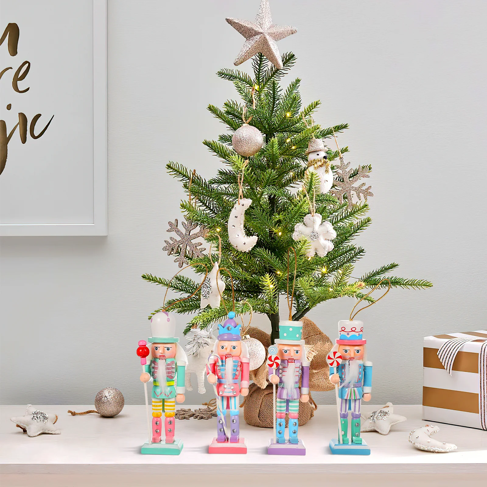 4Pcs Nutcracker Figure Hanging Solid Wood Christmas Decor Xmas Tree Ornaments Indoor Festival Nutcracker Decoration
4Pcs Nutcracker Figure Hanging Solid Wood Christmas Decor Xmas Tree Ornaments Indoor Festival Nutcracker Decoration