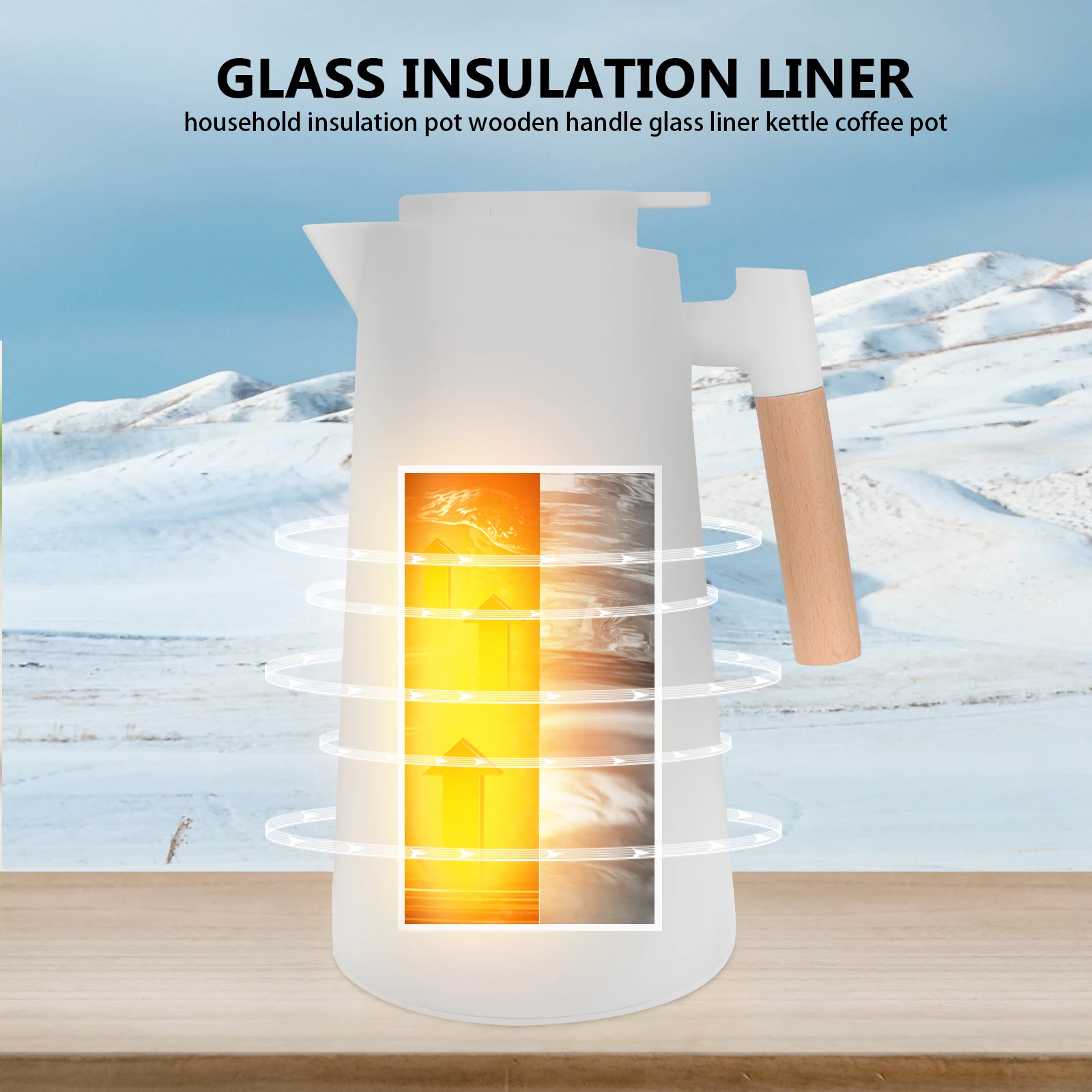 Nordic Insulated Kettle Wooden Handle Glass Liner White Thermal Carafe Hot Water Coffee Tea Portable Household Kitchen Barware
Nordic Insulated Kettle Wooden Handle Glass Liner White Thermal Carafe Hot Water Coffee Tea Portable Household Kitchen Barware