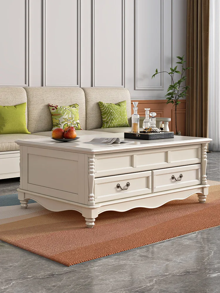Taomeiting American solid wood coffee table TV cabinet white liftable small apartment table retractable tea table household
Taomeiting American solid wood coffee table TV cabinet white liftable small apartment table retractable tea table household