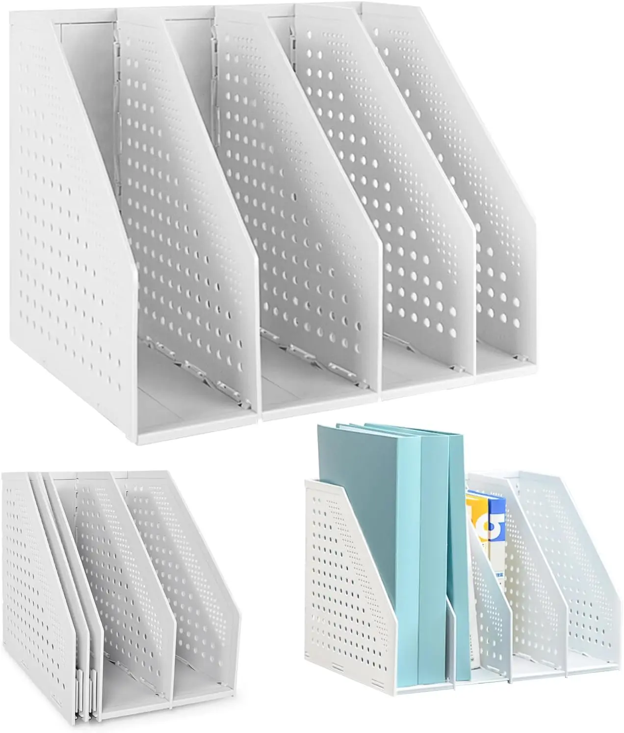 Collapsible Desktop File Organizer 4-Compartment Plastic Magazine Holder Foldable Document Storage
Collapsible Desktop File Organizer 4-Compartment Plastic Magazine Holder Foldable Document Storage