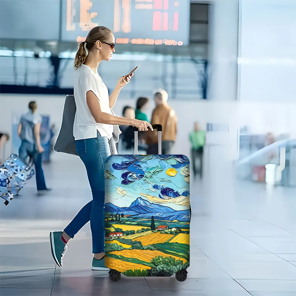 1PC Van Gogh Style Landscape Print Luggage Cover for luggage sizes 18-32 inches; dust and elastic travel accessories to effec
1PC Van Gogh Style Landscape Print Luggage Cover for luggage sizes 18-32 inches; dust and elastic travel accessories to effec