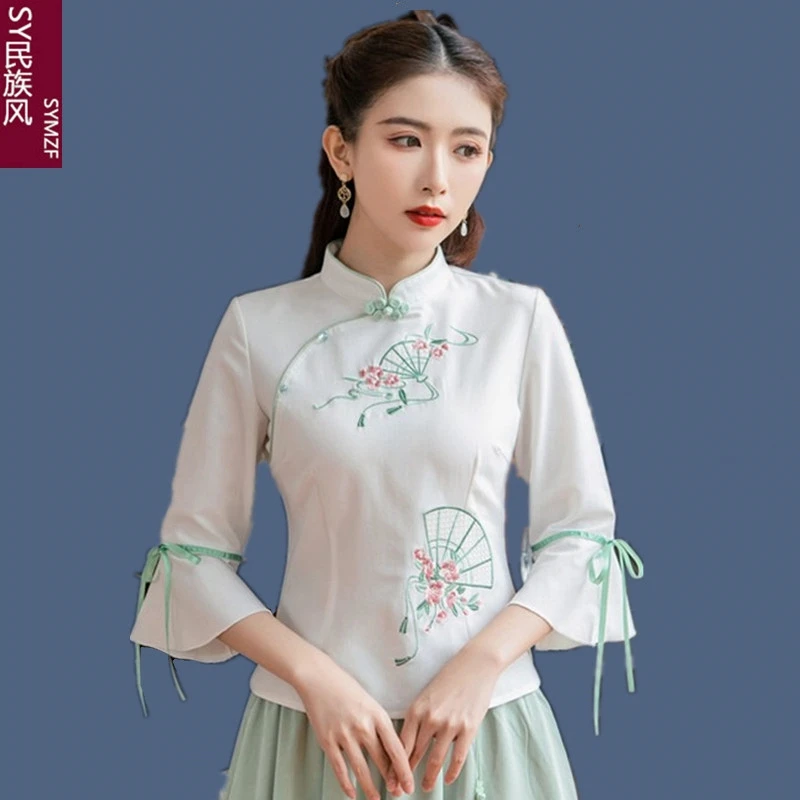 Tang Costume Vintage Cheongsam Shows Thin Women's Clothing Chinese Disc Buckle Top Cotton And Linen Improved Hanfu
Tang Costume Vintage Cheongsam Shows Thin Women's Clothing Chinese Disc Buckle Top Cotton And Linen Improved Hanfu