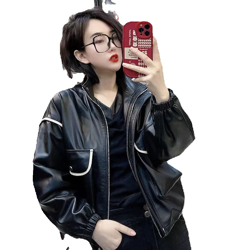 Korean Casual Leather Jacket For Women's Short Spring New Loose And Slimming Motorcycle Black Leather Jacket
Korean Casual Leather Jacket For Women's Short Spring New Loose And Slimming Motorcycle Black Leather Jacket