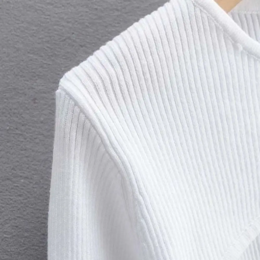 Slim Knit Long Sleeve Crop Top Thin Solid Color O-neck Knitted T-shirt Short Blouse Streetwear Cropped Sweaters Pullovers Party
Slim Knit Long Sleeve Crop Top Thin Solid Color O-neck Knitted T-shirt Short Blouse Streetwear Cropped Sweaters Pullovers Party