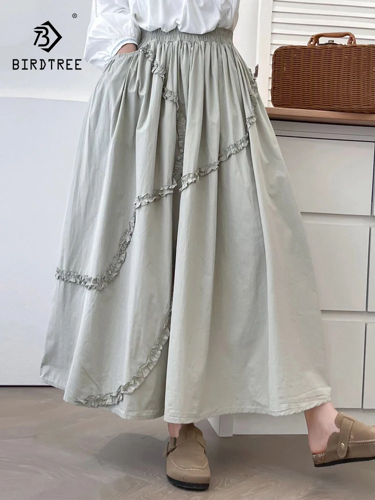 New 2026 Spring Women Cotton Skirt, Elastic Waist Pocket, Mori Girl French Ruffles Age Reduction Versatile Loose Skirt B63530CC
New 2026 Spring Women Cotton Skirt, Elastic Waist Pocket, Mori Girl French Ruffles Age Reduction Versatile Loose Skirt B63530CC
