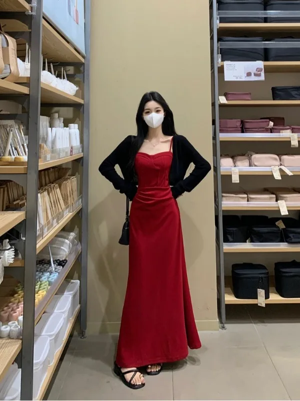 plus Size Pure Desire Style Red Knitted Dress And Cardigan Set Summer New Retro Strapless Gown High Waist Long Sleeve Fashion
plus Size Pure Desire Style Red Knitted Dress And Cardigan Set Summer New Retro Strapless Gown High Waist Long Sleeve Fashion