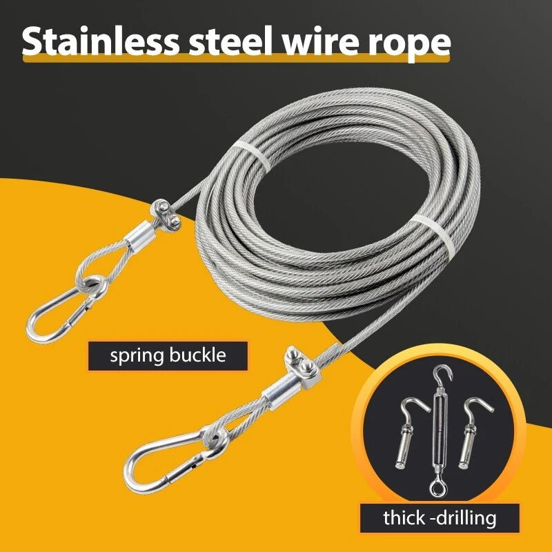 Load-bearing Up To 250lbs Stainless Steel Wire Rope Clothesline Windproof Non-Slip Portable Laundry Rope for Indoor and Outdoor
Load-bearing Up To 250lbs Stainless Steel Wire Rope Clothesline Windproof Non-Slip Portable Laundry Rope for Indoor and Outdoor
