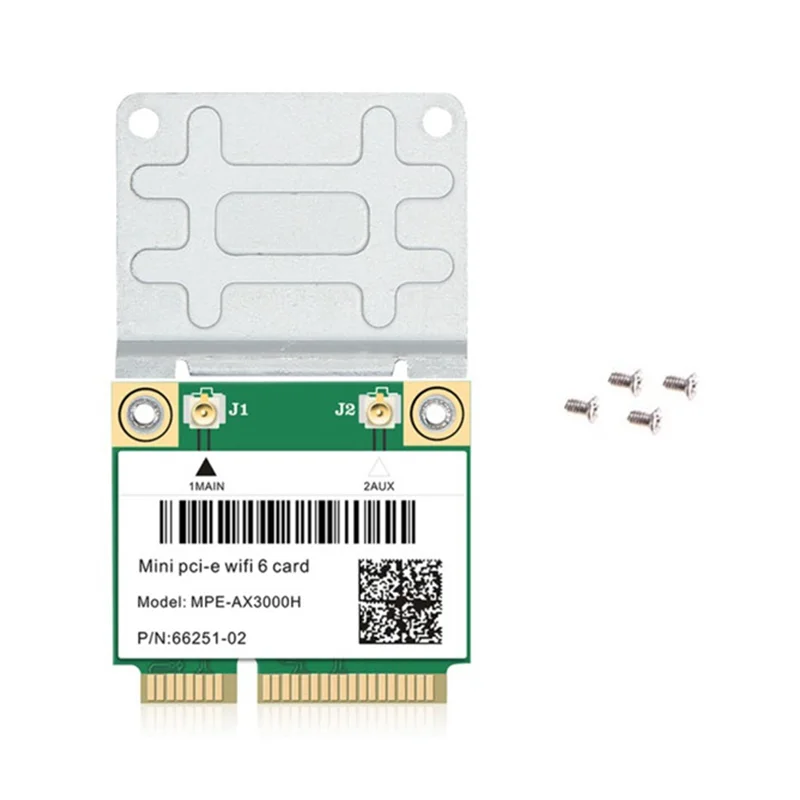 New WiFi 6 MPE-AX3000H 2974Mbps Wireless Half Mini PCI-E Wifi Card Bluetooth 5.0 Dual Band 2.4G/5G Wlan Network Card Adapter
New WiFi 6 MPE-AX3000H 2974Mbps Wireless Half Mini PCI-E Wifi Card Bluetooth 5.0 Dual Band 2.4G/5G Wlan Network Card Adapter