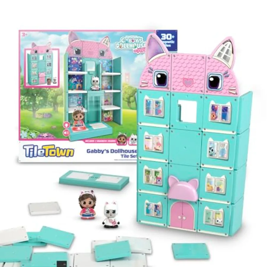 Gabbys Dollhouse 35-Piece Magnetic Tile Playset for indoor play, ABS plastic tiles in pastel colors, STEM-learning interactive
Gabbys Dollhouse 35-Piece Magnetic Tile Playset for indoor play, ABS plastic tiles in pastel colors, STEM-learning interactive