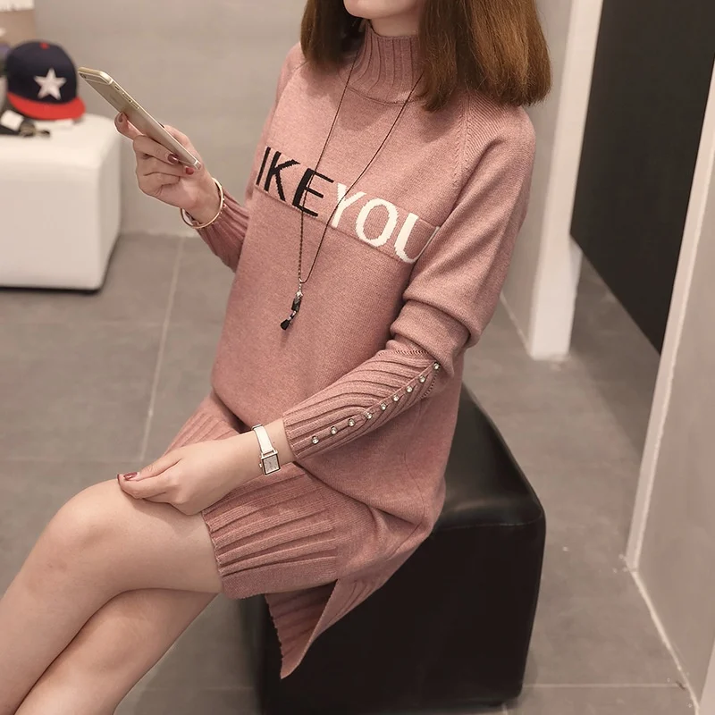 Fall Winter Thickened Ladies Knitted Dress Sweater Midi Length over Knee Casual Comfortable Fit Commute Style Fleece Lined
Fall Winter Thickened Ladies Knitted Dress Sweater Midi Length over Knee Casual Comfortable Fit Commute Style Fleece Lined