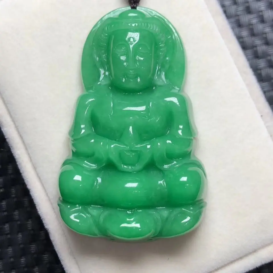 Natural jadeite Myanmar Guanyin full green hanging glutinous seed men's chain jade pendant
Natural jadeite Myanmar Guanyin full green hanging glutinous seed men's chain jade pendant