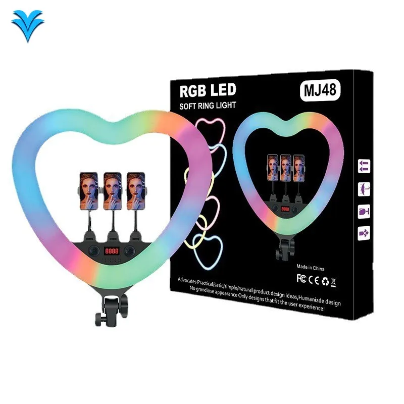 Hot Heart Shaped Ring Fill Light 3200-5600K Photographic Lighting With Tripod Stand for Live Stream Makeup for YouTube
Hot Heart Shaped Ring Fill Light 3200-5600K Photographic Lighting With Tripod Stand for Live Stream Makeup for YouTube