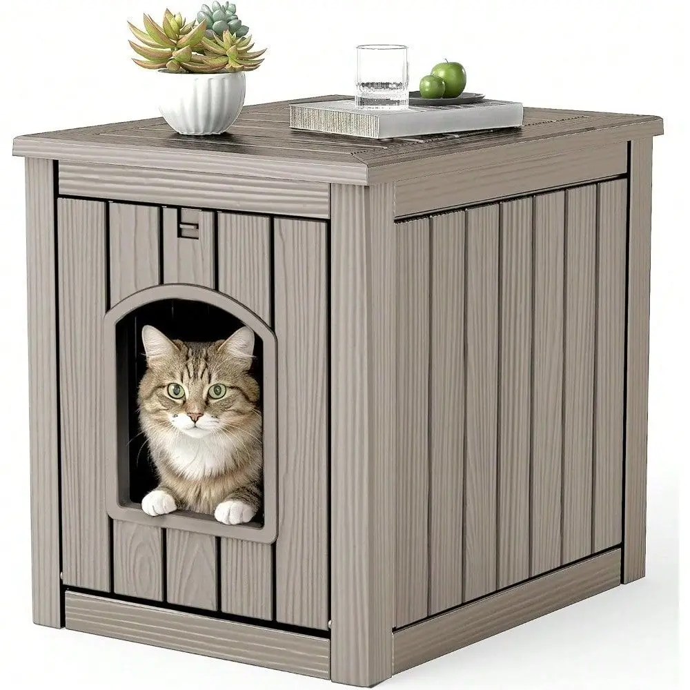 Outdoor Cat House Weatherproof MultiFunctional Side Table Design, Clawsable Cat Houses For Outdoor Cats, Durable Resin Material
Outdoor Cat House Weatherproof MultiFunctional Side Table Design, Clawsable Cat Houses For Outdoor Cats, Durable Resin Material
