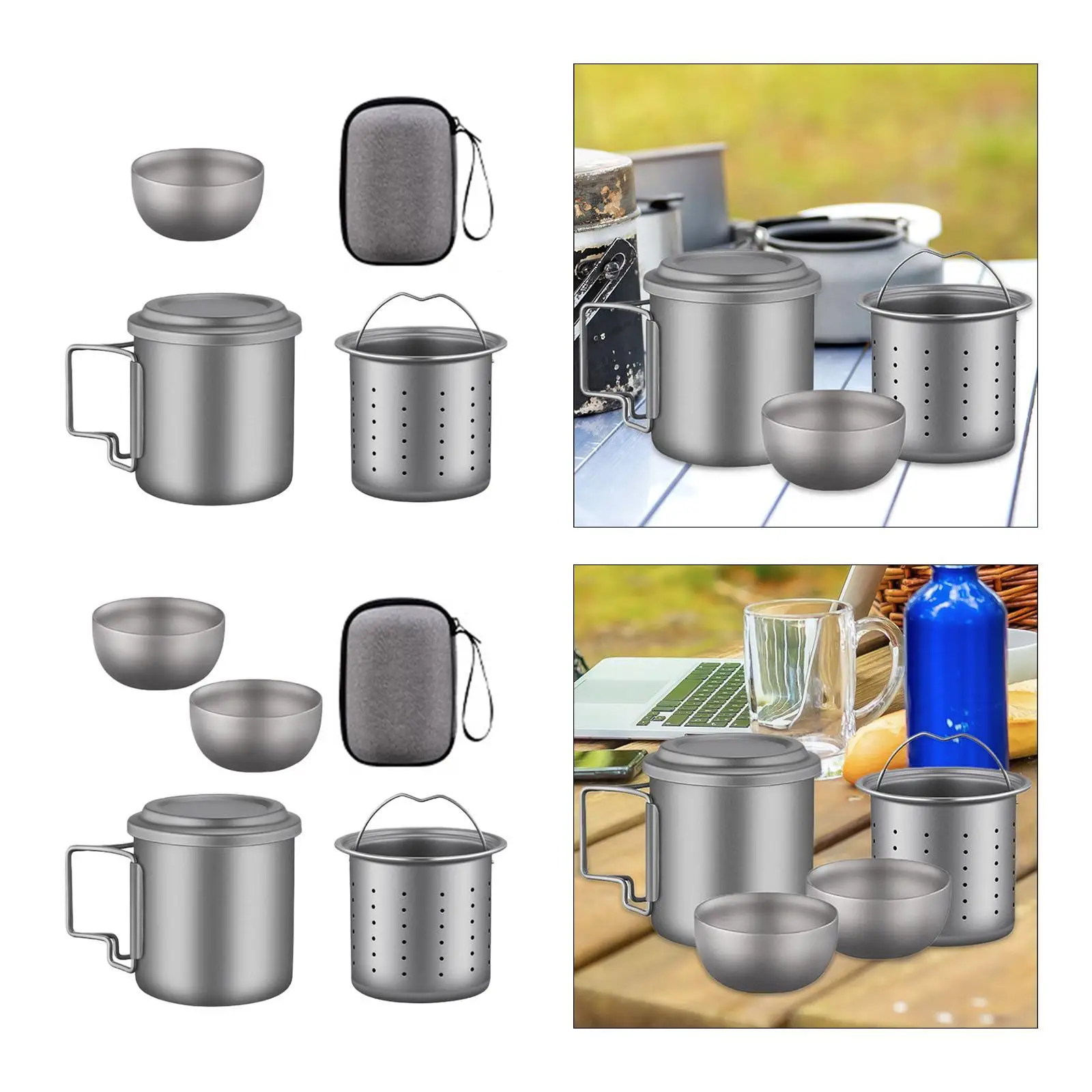 Titanium Cup Lightweight Round Tea Cup with Foldable Handle Titanium Mug with Tea Strainer Camping Tea Maker for Campsite BBQ
Titanium Cup Lightweight Round Tea Cup with Foldable Handle Titanium Mug with Tea Strainer Camping Tea Maker for Campsite BBQ