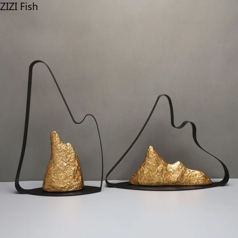 Resin Metal Rockery Ornaments Geometric Art Sculpture Golden Statue Display Desktop Accessories Decoration Crafts Figurines
Resin Metal Rockery Ornaments Geometric Art Sculpture Golden Statue Display Desktop Accessories Decoration Crafts Figurines