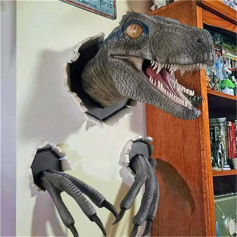 Dinosaur Wall Mounted Sculpture 3D Wall Bursting Hanging Dinosaur Head Resin Dinosaur Head With Claws Home Decor
Dinosaur Wall Mounted Sculpture 3D Wall Bursting Hanging Dinosaur Head Resin Dinosaur Head With Claws Home Decor
