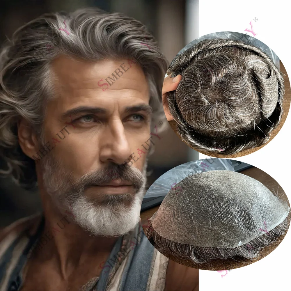 Men's Super Natural Hairline Toupee Wig V Loop Thin Skin Remy Human Hair 440# Grey 0.02mm Capillary Prosthesis Male Hair System
Men's Super Natural Hairline Toupee Wig V Loop Thin Skin Remy Human Hair 440# Grey 0.02mm Capillary Prosthesis Male Hair System