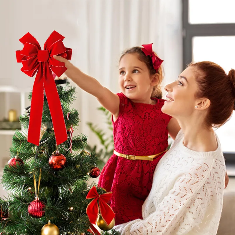 Popular Christmas Tree Top Decoration Home Decoration Wire Sidebar Velvet Webbing Large Red Bow Hanging Festive Bow
Popular Christmas Tree Top Decoration Home Decoration Wire Sidebar Velvet Webbing Large Red Bow Hanging Festive Bow