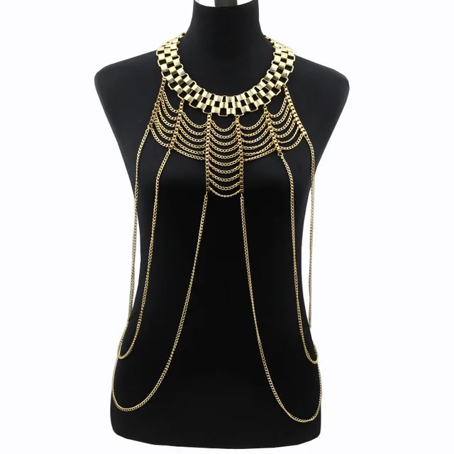 High-quality jewelry European and American punk style metal exaggerated multi-layer body chain European and American necklace
High-quality jewelry European and American punk style metal exaggerated multi-layer body chain European and American necklace