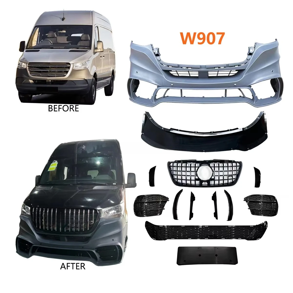 Spriner Car Bumpers W907 for Sprinter 2018 2019 2020 2021 2022 2023 Year Upgrade to 2025 Sport Model
Spriner Car Bumpers W907 for Sprinter 2018 2019 2020 2021 2022 2023 Year Upgrade to 2025 Sport Model