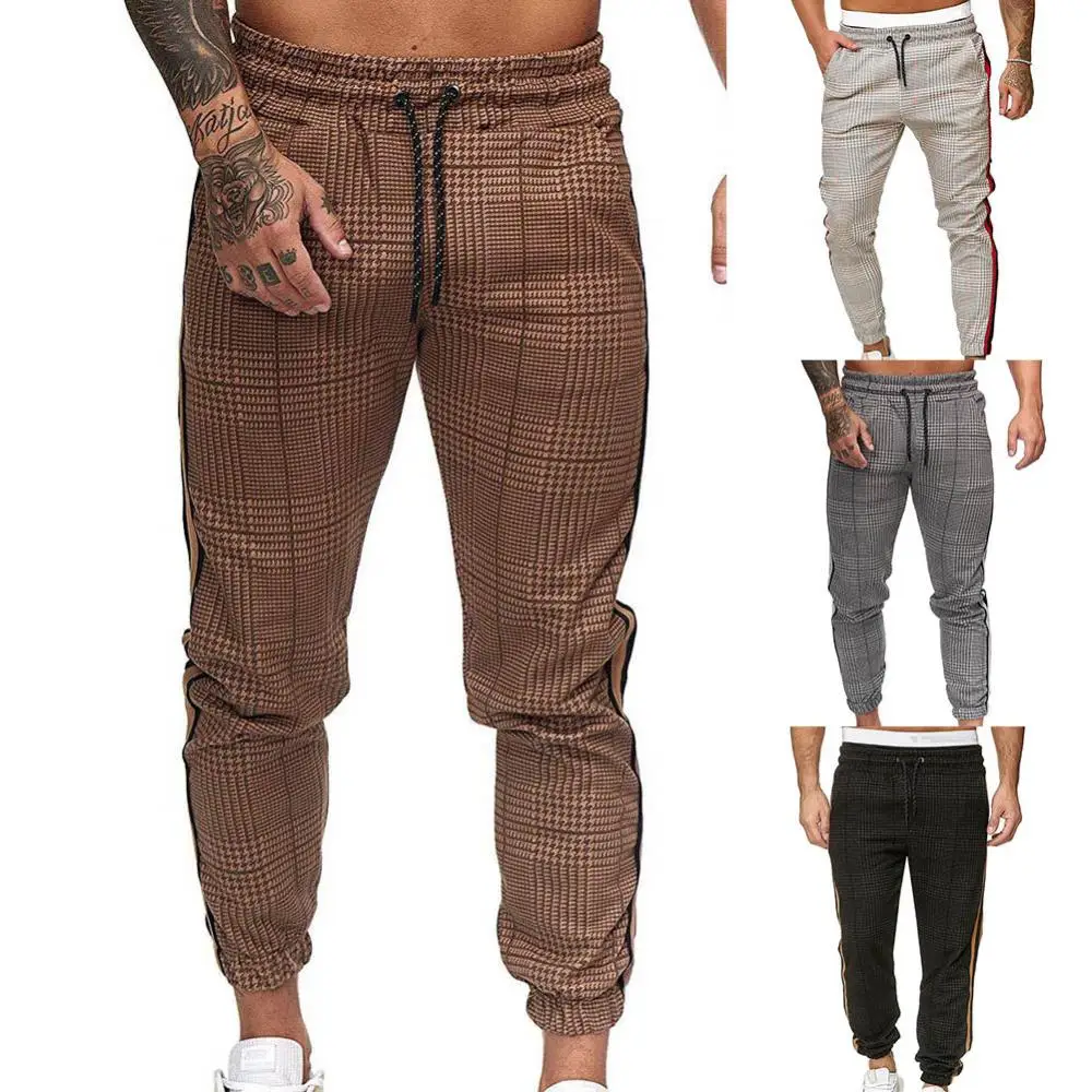Pocket Long Pants Men Long Pants Drawstring Casual Stripe Plaid Print Pants Ankle-Tied Trousers
Pocket Long Pants Men Long Pants Drawstring Casual Stripe Plaid Print Pants Ankle-Tied Trousers