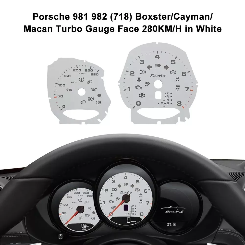 Gauge Face For Porsche 981 982 (718) Boxster / Cayman / Macan 280KM/H 300KM/H White,Red,Yellow
Gauge Face For Porsche 981 982 (718) Boxster / Cayman / Macan 280KM/H 300KM/H White,Red,Yellow